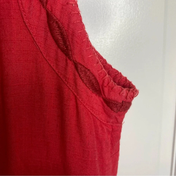 Free People Birds Of A Feather Coral Red Embroidered Sleveless Mini Dres… - Picture 13 of 16